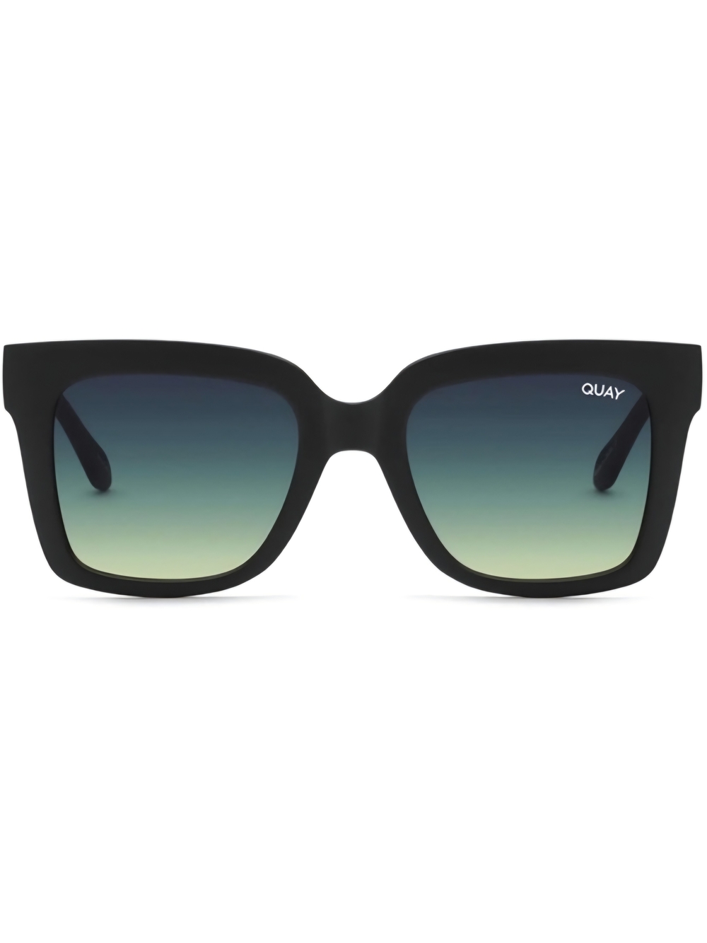 Quay Australia Unisex Oversized ICY Matte Black Frame Green Gradient Lense